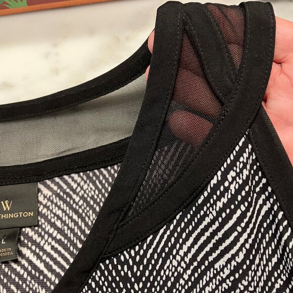 Worthington Womens Top Size Large Multi Color Sleeveless Mesh V Neck NWOT - Picture 4 of 6